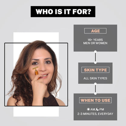 Gold Energy Beauty Bar Electric Vibration Facial Massager Roller