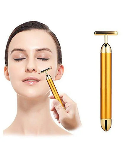 Gold Energy Beauty Bar Electric Vibration Facial Massager Roller