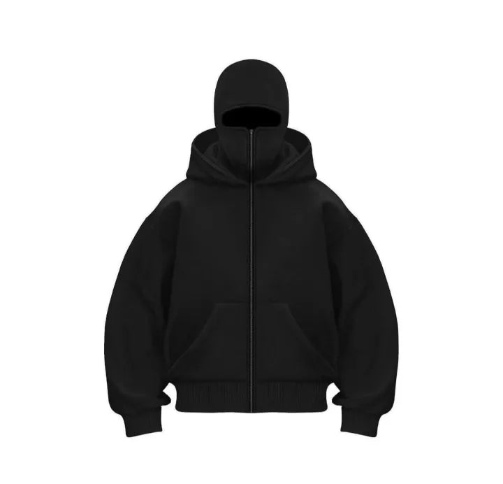 Men's Full Sleeves Zipper Hoodie with Mask