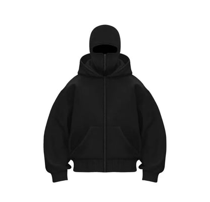 Men's Full Sleeves Zipper Hoodie with Mask